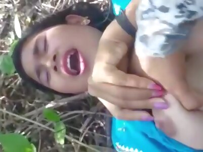 hairy outdoor brunette